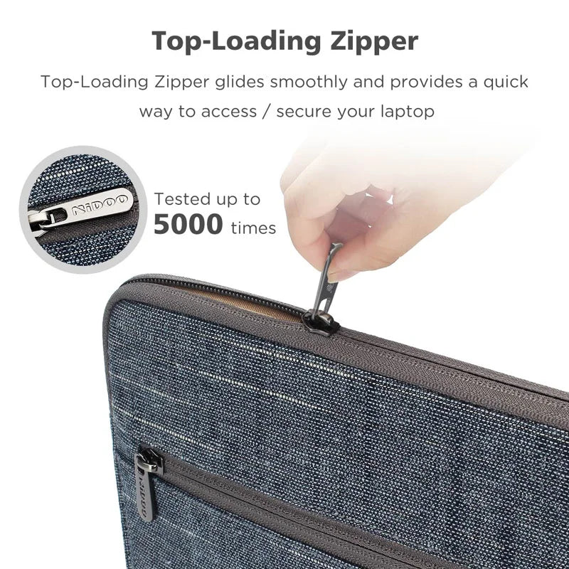Water-Resistant Laptop Sleeve with Front Pocket – 11.6 to 15.6 Inch