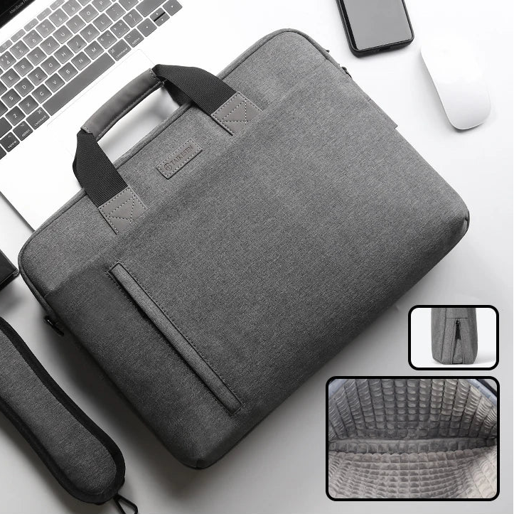 14 Inch Laptop Bag – Canvas Briefcase with Shoulder Strap