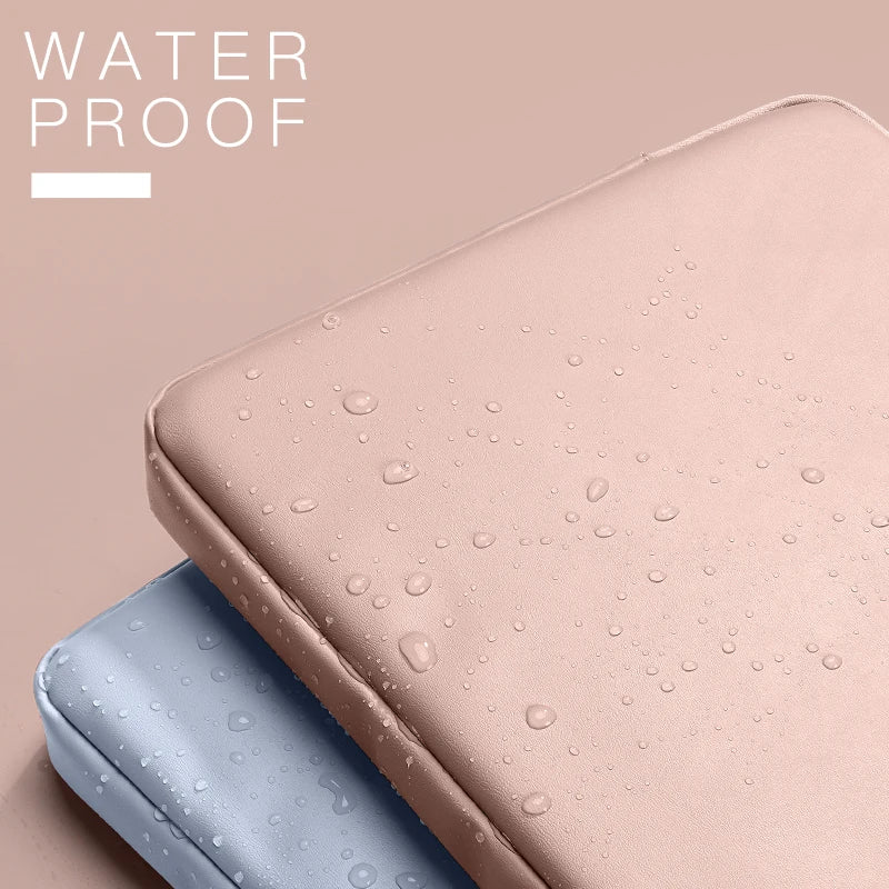 Housse pour ordinateur portable en cuir PU avec double poche (11–15,6 pouces)