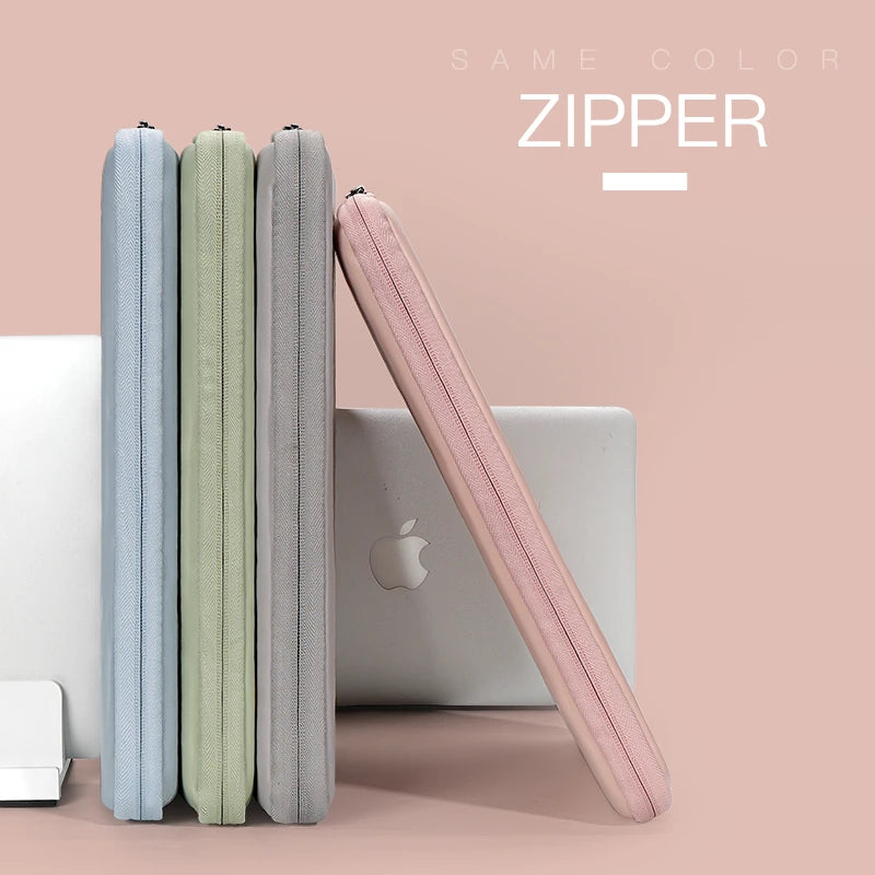 Housse pour ordinateur portable en cuir PU avec double poche (11–15,6 pouces)