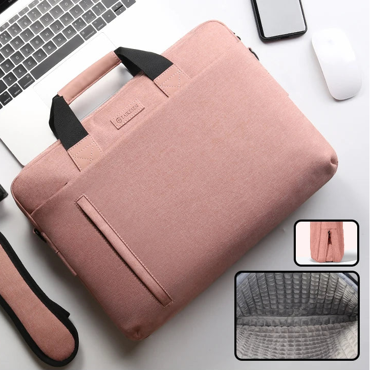 14 Inch Laptop Bag – Canvas Briefcase with Shoulder Strap