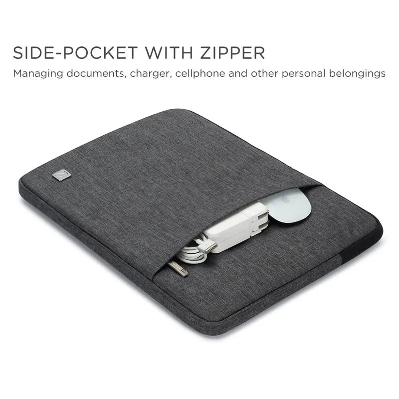 Water-Resistant Laptop Sleeve with External Pocket