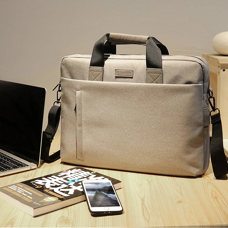 14 Inch Laptop Bag – Canvas Briefcase with Shoulder Strap