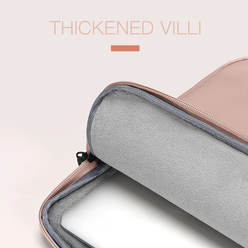 Housse pour ordinateur portable en cuir PU avec double poche (11–15,6 pouces)