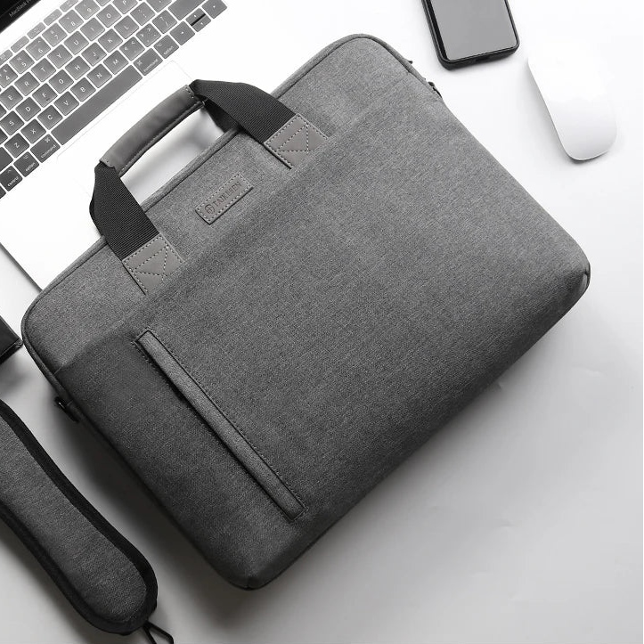 14 Inch Laptop Bag – Canvas Briefcase with Shoulder Strap