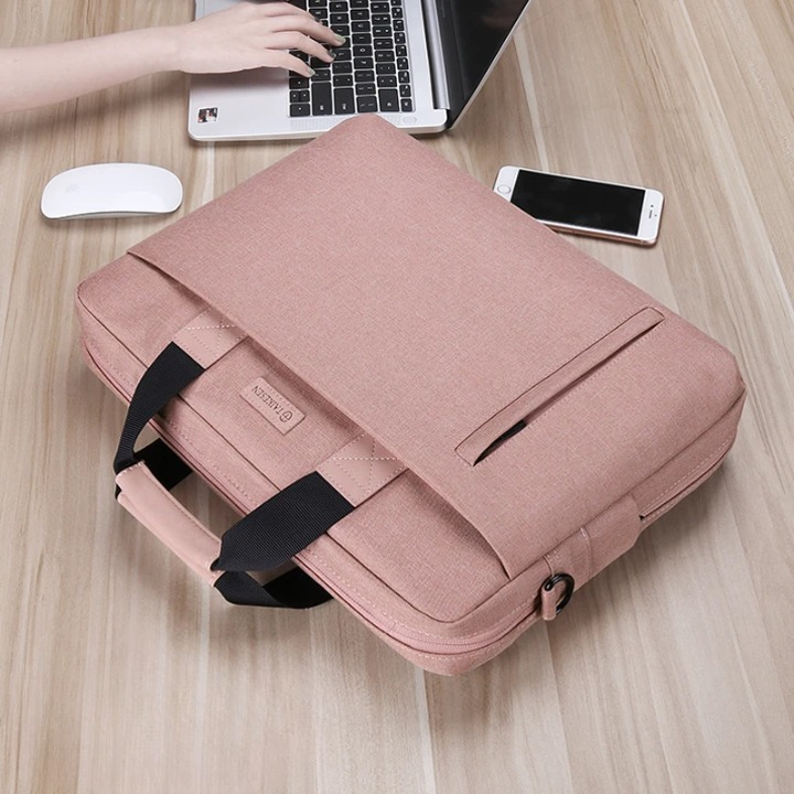 14 Inch Laptop Bag – Canvas Briefcase with Shoulder Strap