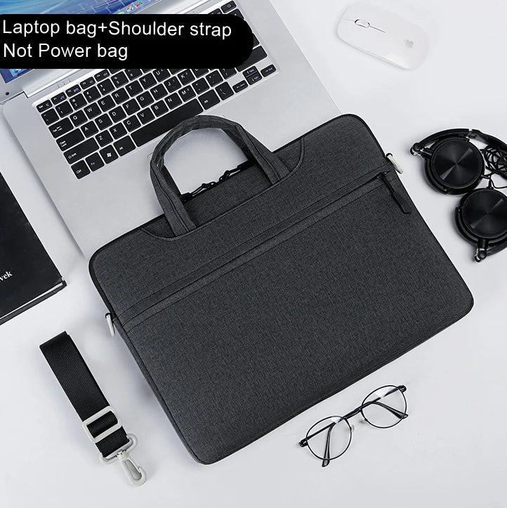 15 Inch Laptop Sleeve with Shoulder Strap – Denim Fabric