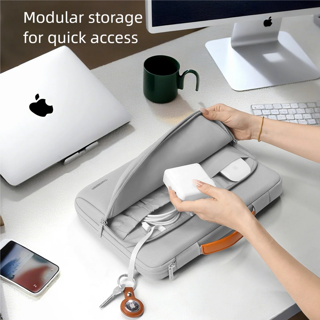 Étui fin pour ordinateur portable UIRA avec poignée – Housse de protection en toile (13–16 pouces)