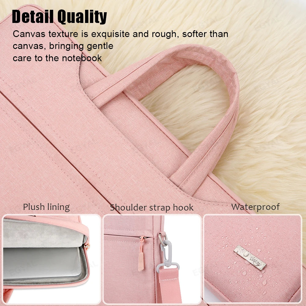 15 Inch Laptop Sleeve with Shoulder Strap – Denim Fabric