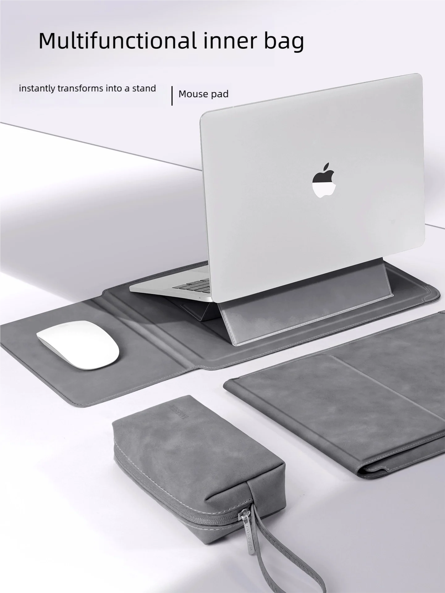 Laptop Sleeve with Foldable Stand – PU Protective Case 13–16 Inch