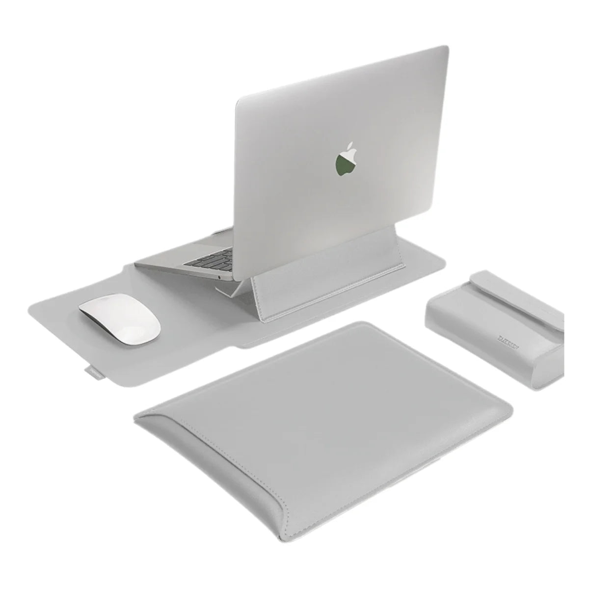 Housse multifonctionnelle en PU pour ordinateur portable avec support et tapis de bureau