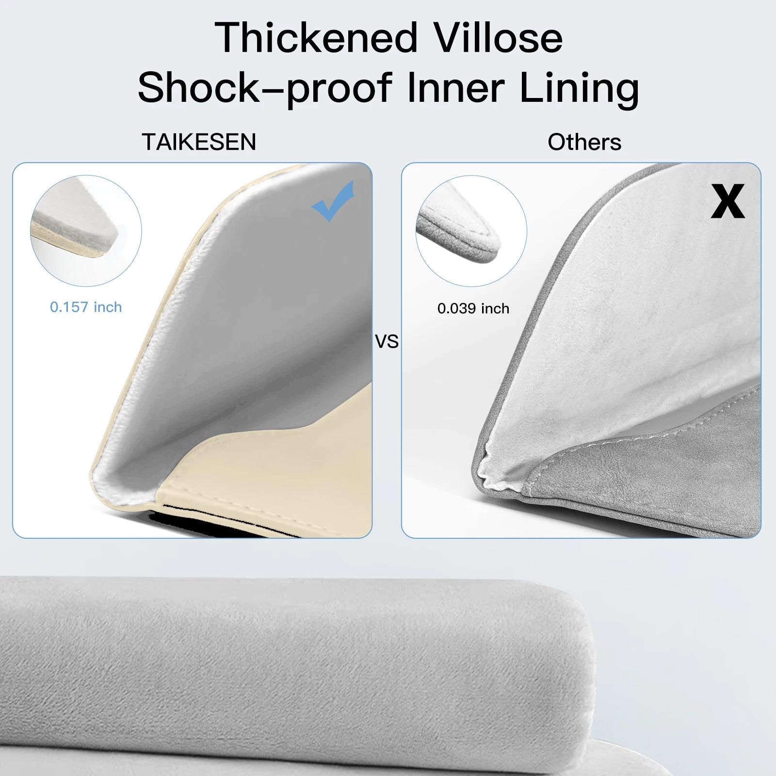 Magnetic PU Leather Laptop Sleeve with Shock-Absorbing Lining