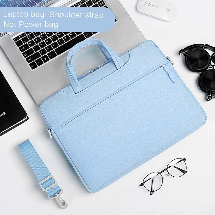 15 Inch Laptop Sleeve with Shoulder Strap – Denim Fabric