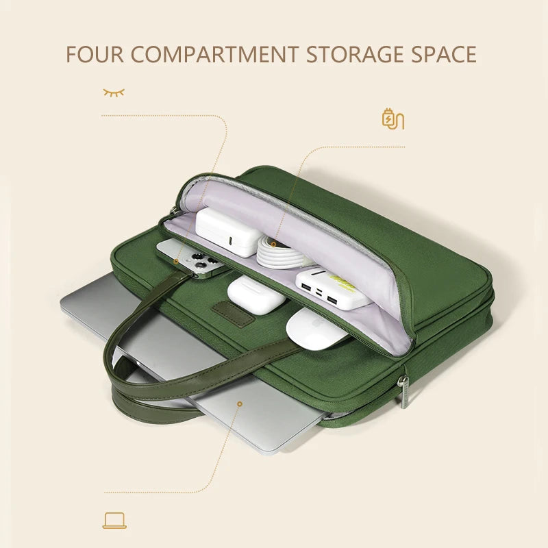 Laptop Briefcase with Soft Lining – Canvas Carry Bag 13–17 Inch