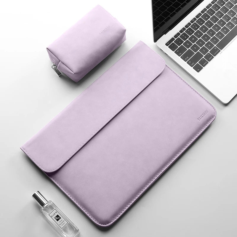 Housse fine en cuir PU pour ordinateur portable MacBook et ordinateurs portables (11 à 16 pouces)