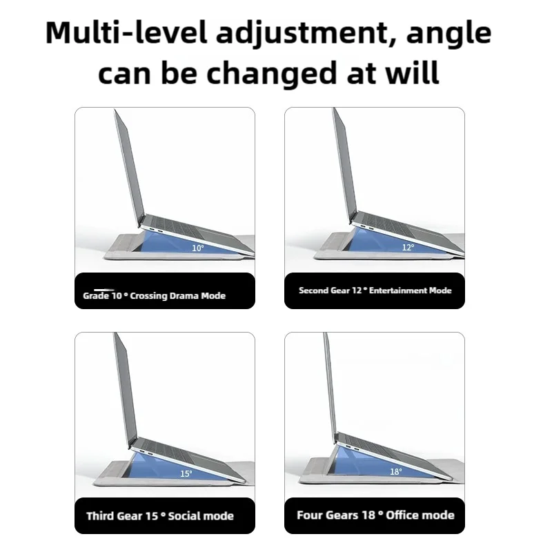 Housse pour ordinateur portable en cuir PU avec rabat magnétique et repose-poignets