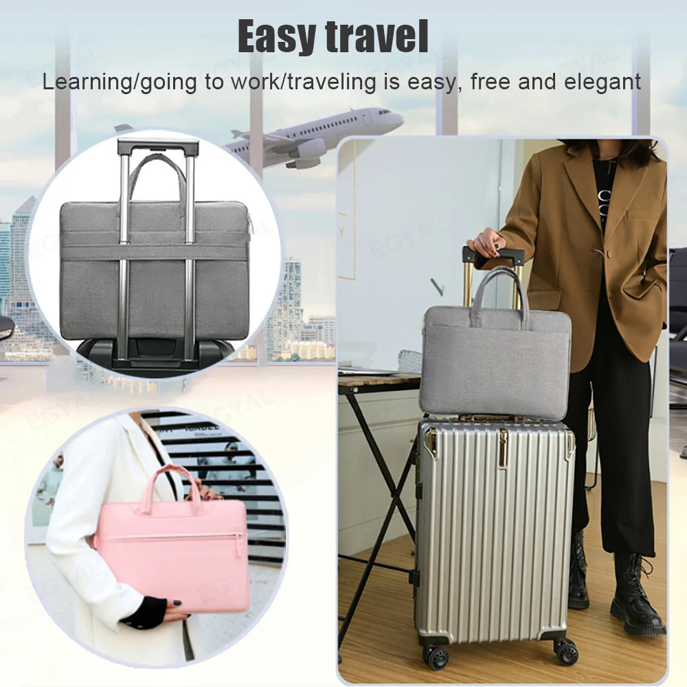 Housse pour ordinateur portable 15 pouces avec bandoulière – Tissu denim