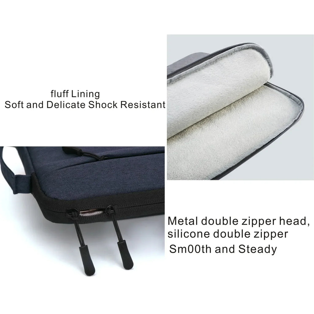 Housse pour ordinateur portable multipoches avec doublure en polaire douce