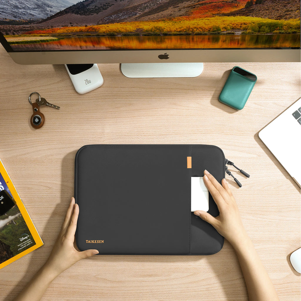 Housse rembourrée pour ordinateur portable avec poche pour accessoires – 13 à 16 pouces