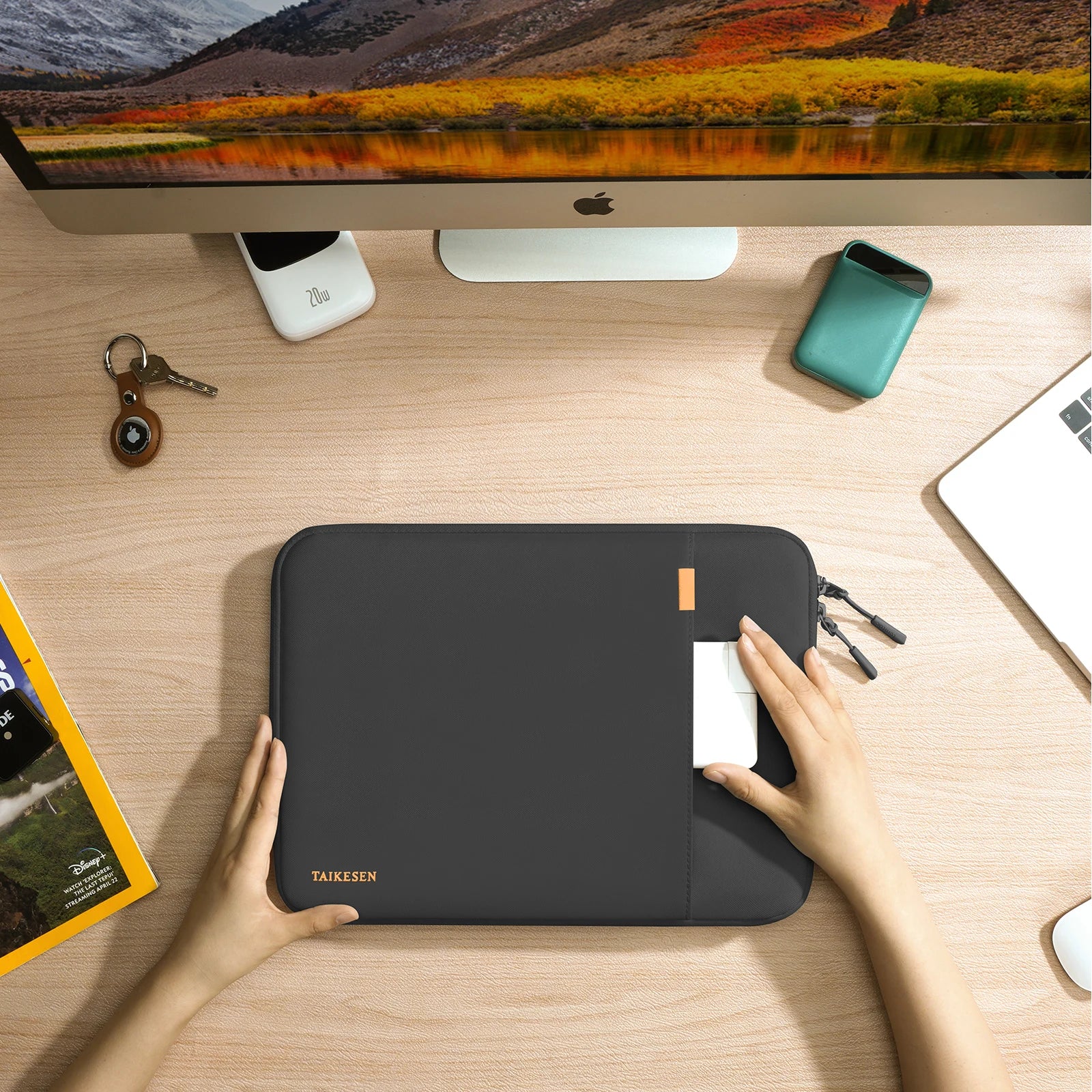 Housse rembourrée pour ordinateur portable avec poche pour accessoires – 13 à 16 pouces