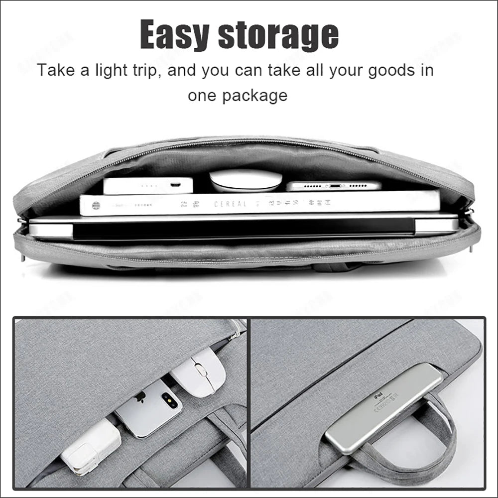 15 Inch Laptop Sleeve with Shoulder Strap – Denim Fabric