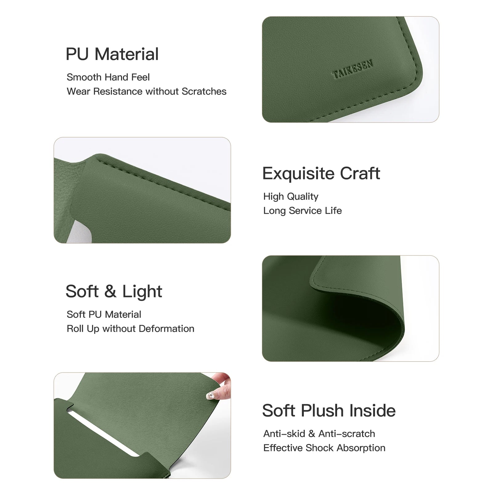 Housse multifonctionnelle en PU pour ordinateur portable avec support et tapis de bureau