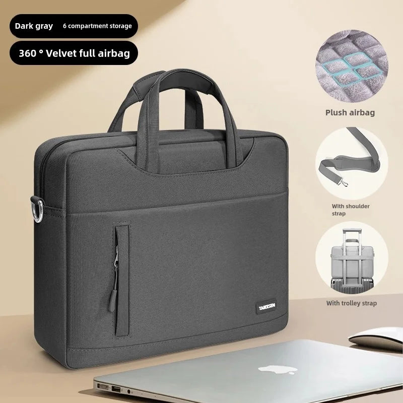 Shock-Resistant Business Laptop Bag with Shoulder Strap (13–17 Inch)