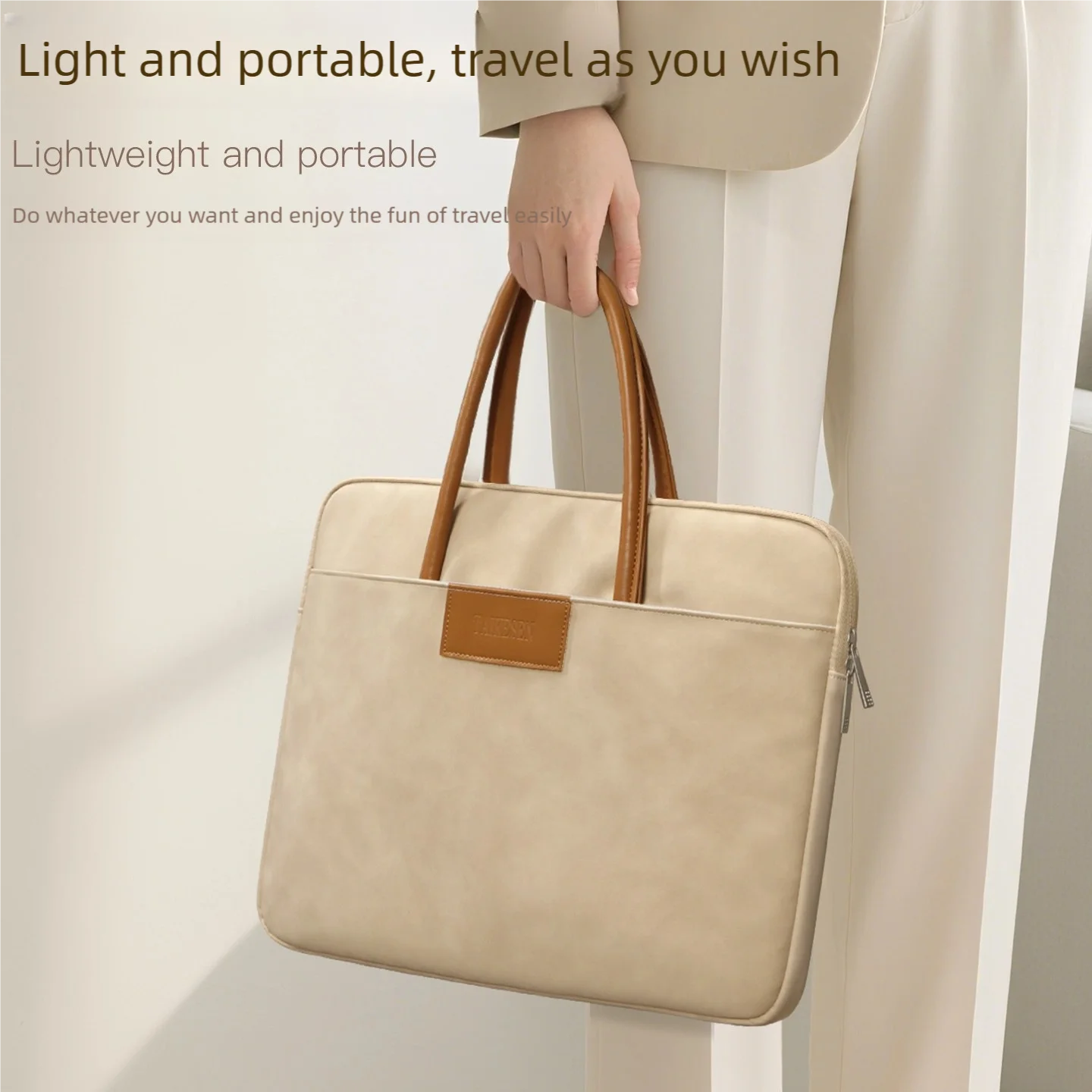 Slim PU Leather Laptop Briefcase with Handles – 13 to 16 Inch