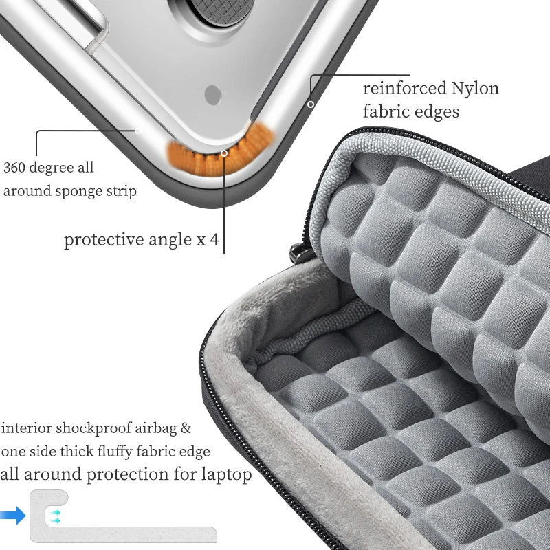 Laptop Sleeve 13–15 Inch Business Carrying Case with Handle & Shoulder Strap