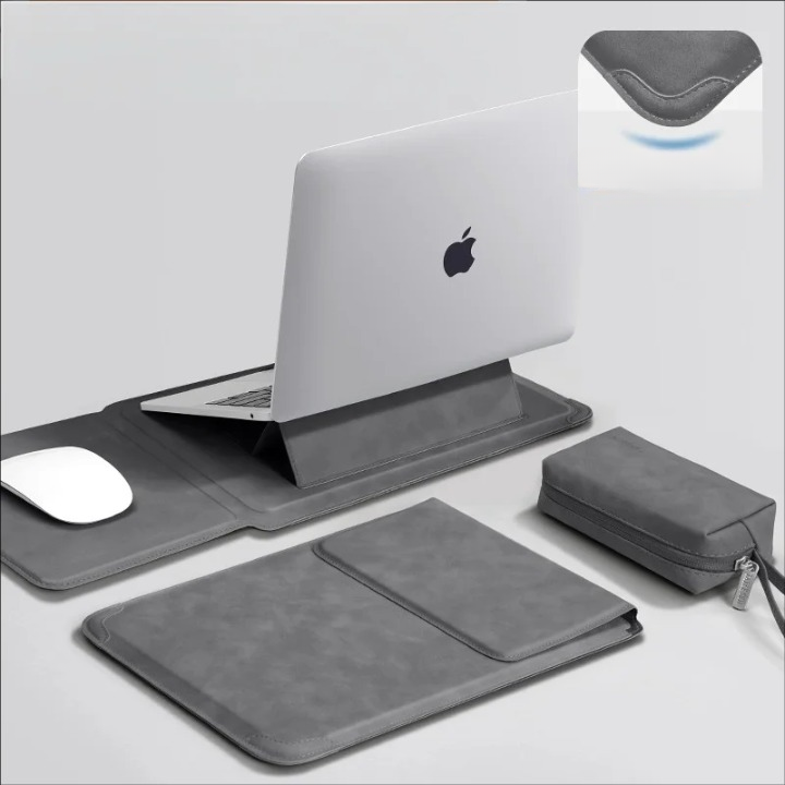 Laptop Sleeve with Foldable Stand – PU Protective Case 13–16 Inch