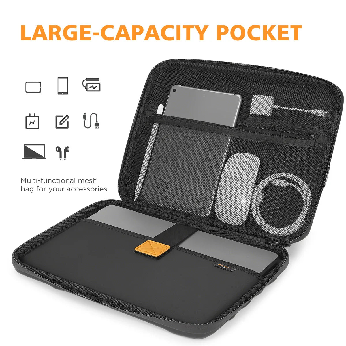 Hard Shell Laptop Briefcase with Shoulder Strap