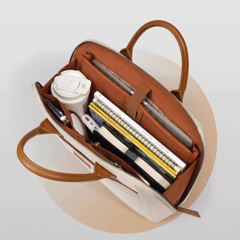 Sacoche pour ordinateur portable en toile professionnelle – Sac de travail imperméable (13–16 pouces)