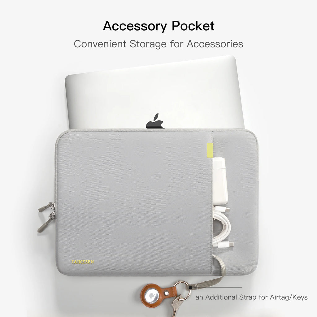 Housse pour ordinateur portable résistante aux chocs avec poche pour accessoires (13–16 pouces)