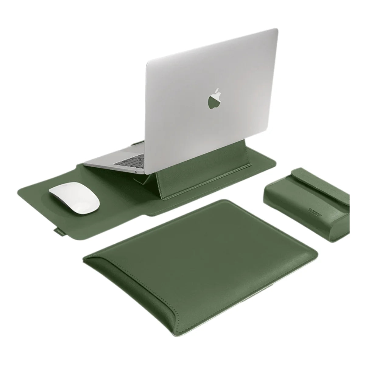 Housse multifonctionnelle en PU pour ordinateur portable avec support et tapis de bureau