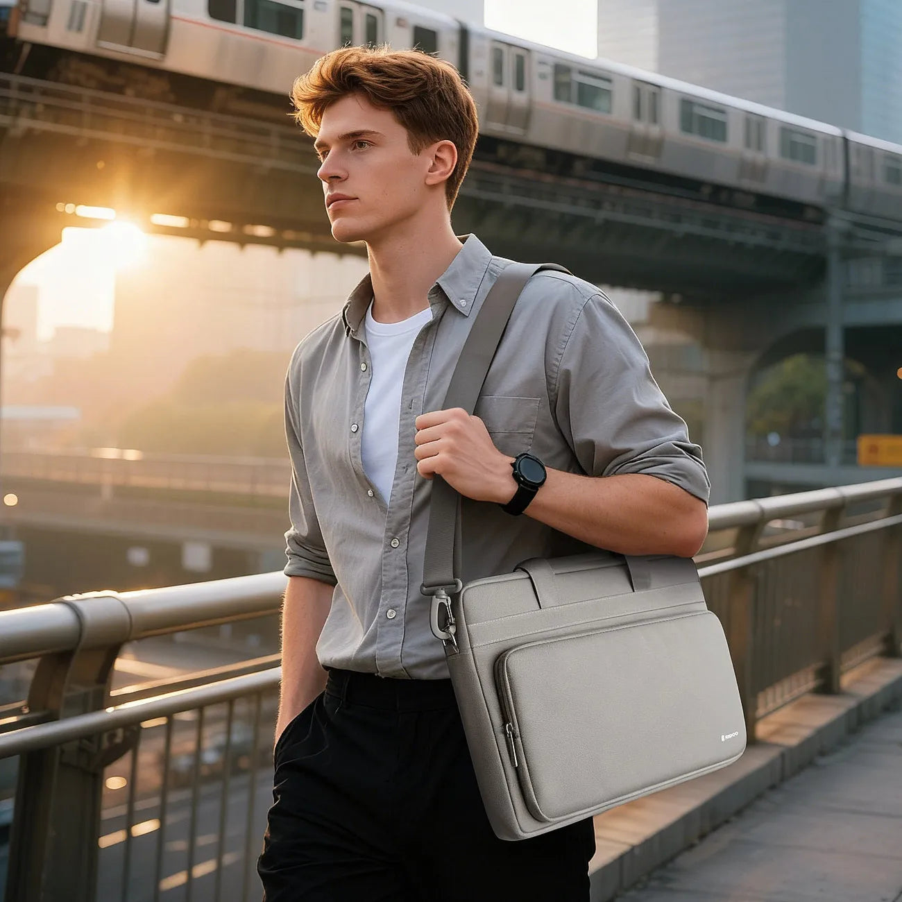 NIDOO Multi-Use Laptop Briefcase with Shoulder Strap