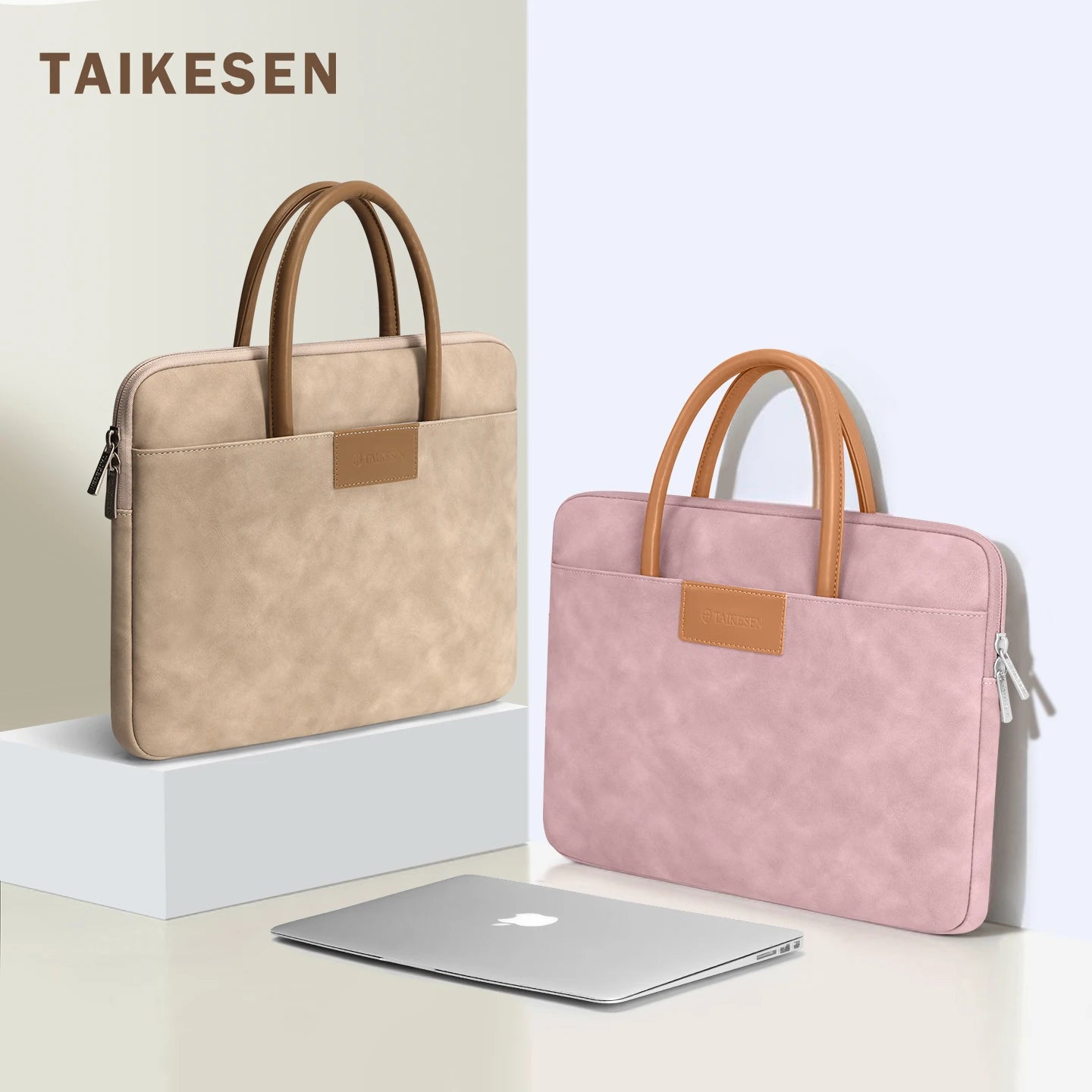 Slim PU Leather Laptop Briefcase with Handles – 13 to 16 Inch